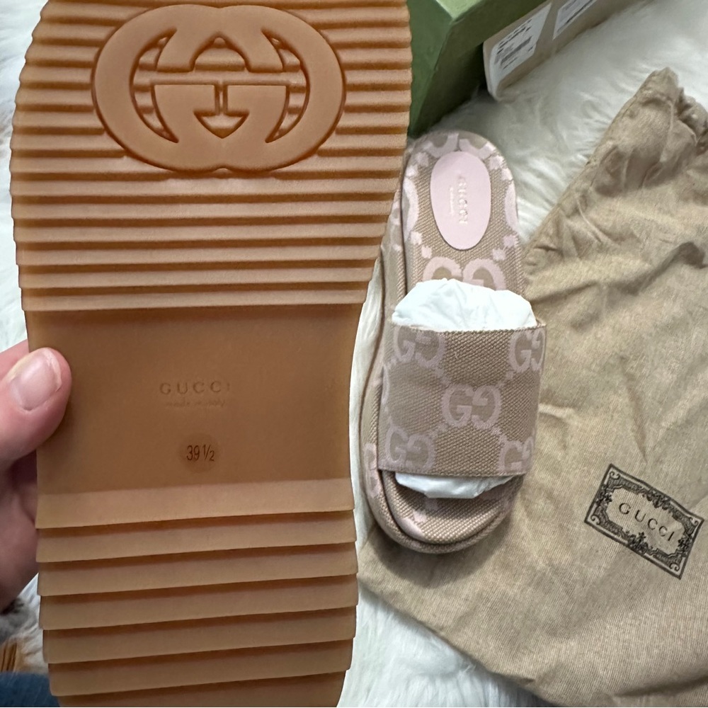 Gucci Pastel GG Logo Platform Sandals - Picture 2 of 5